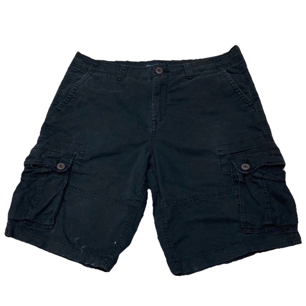 Aeropostale Mens Navy Blue Cargo Shorts Size 33 Cotton Spandex Twill Casual